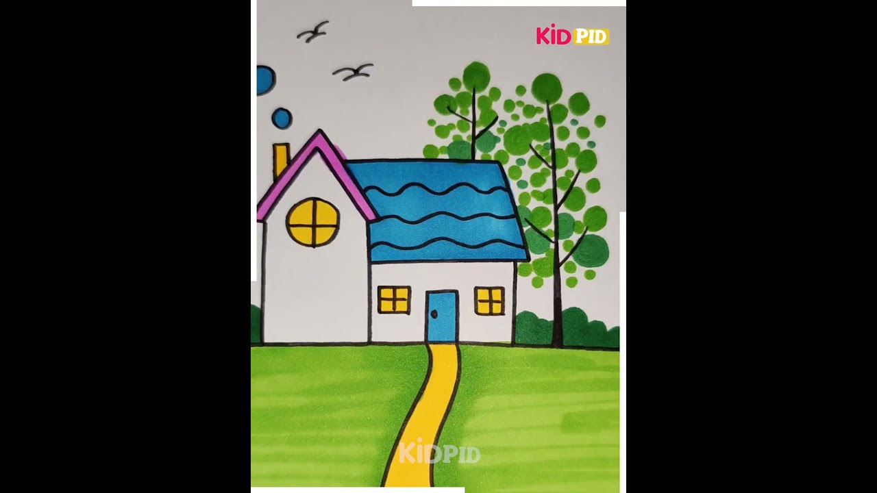 Colorful Drawings for Beginners  | House drawing | Scenery Drawing | Easy Drawing