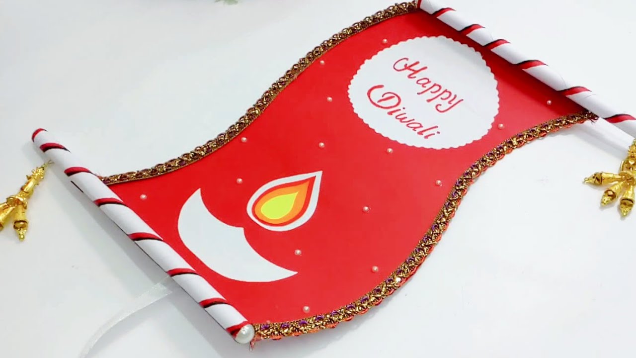 Diwali greeting card| How to make Greeting card for Diwali|Paper greeting card| Diwali gift making