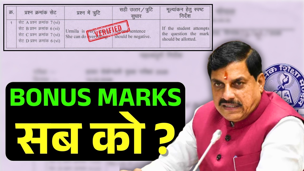 Big Relief! MP Board Bonus Marks 2026 😱 | Official Update for 10th & 12th