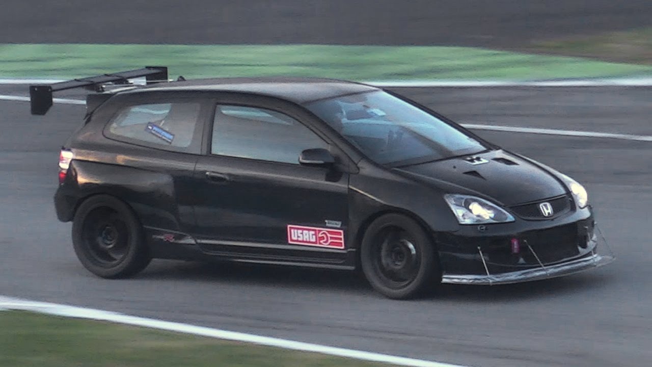 400hp Turbo Honda Civic EP3 Accelerations & Fly Bys On Track