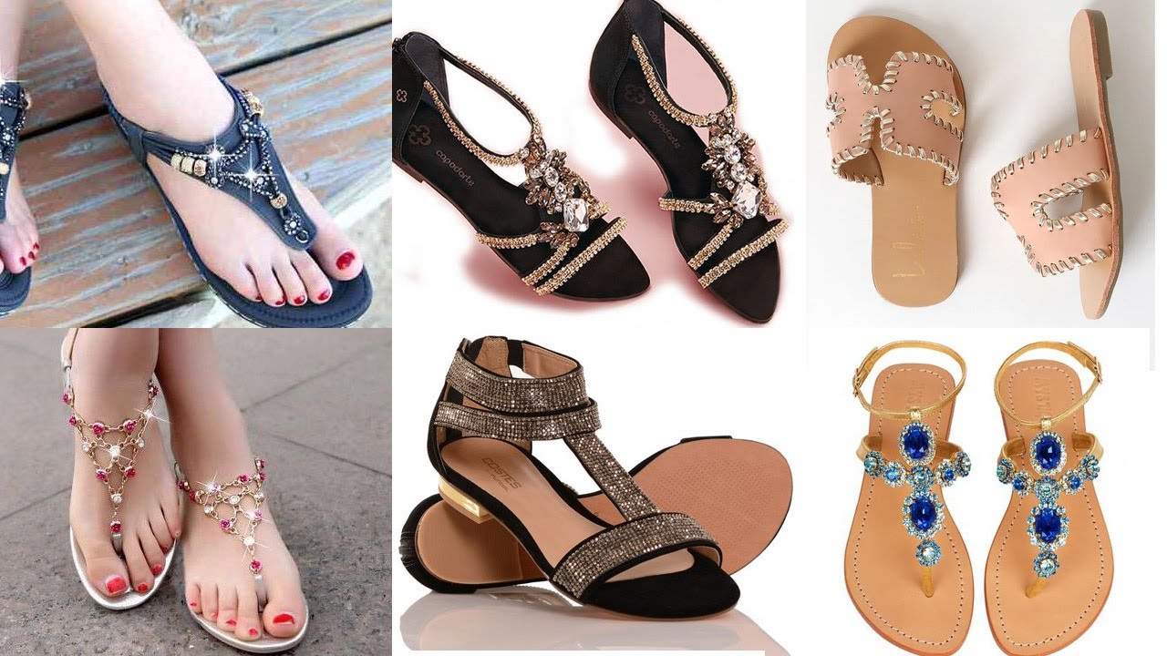 Latest Beautiful #flat #sandals Collection 2020 Stylish #footwear For #girls Fashion Trends