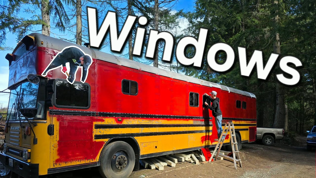 Our Skoolie Gets Its Windows!