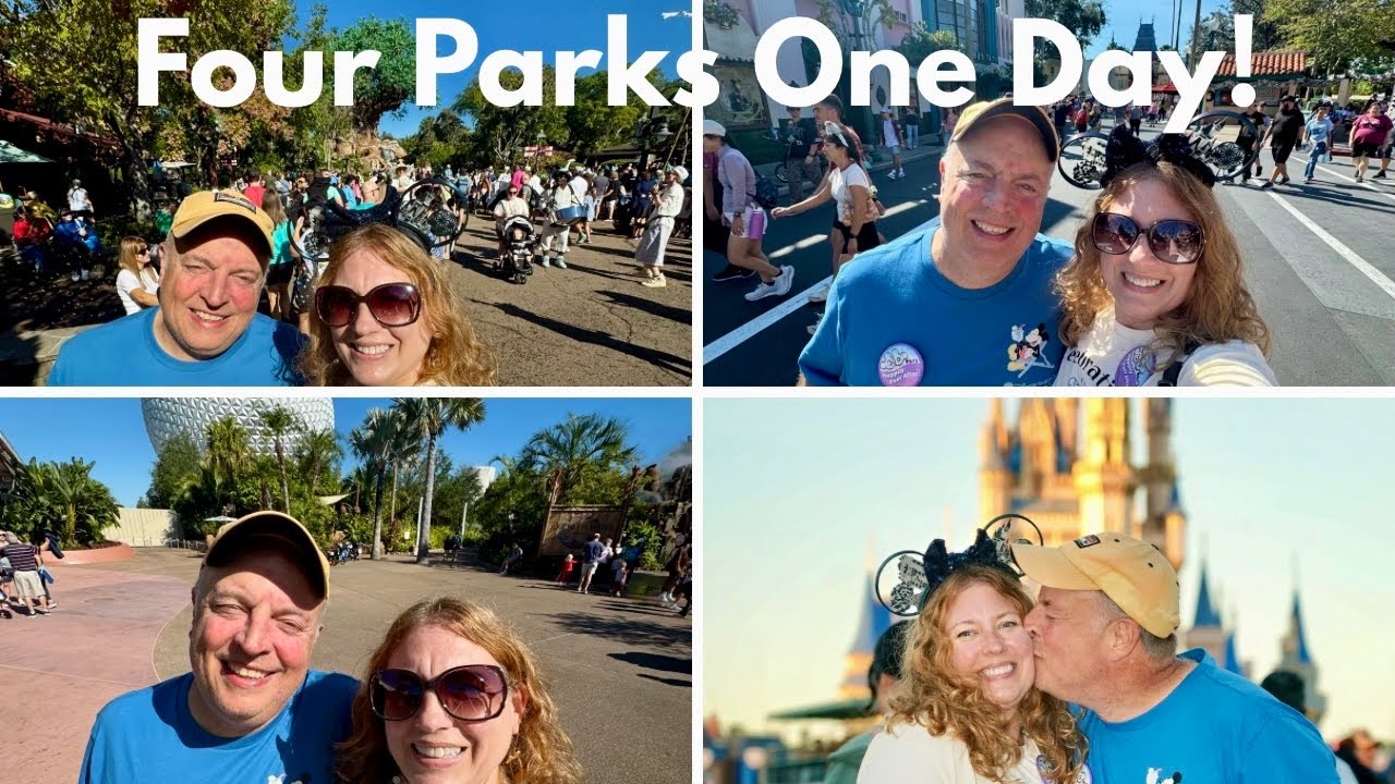 EMPTY NEST DISNEY: 4 PARKS ONE DAY CHALLENGE!  LAST DAY OF ANNIVERSARY TRIP
