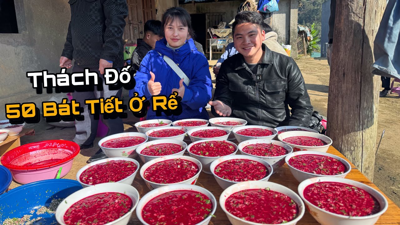 Ăn Lợn Tết Người H'mông 200kg, Được Thách Đố Ăn Hết 50 Bát Tiết Canh Thì Được Ở Rể..!
