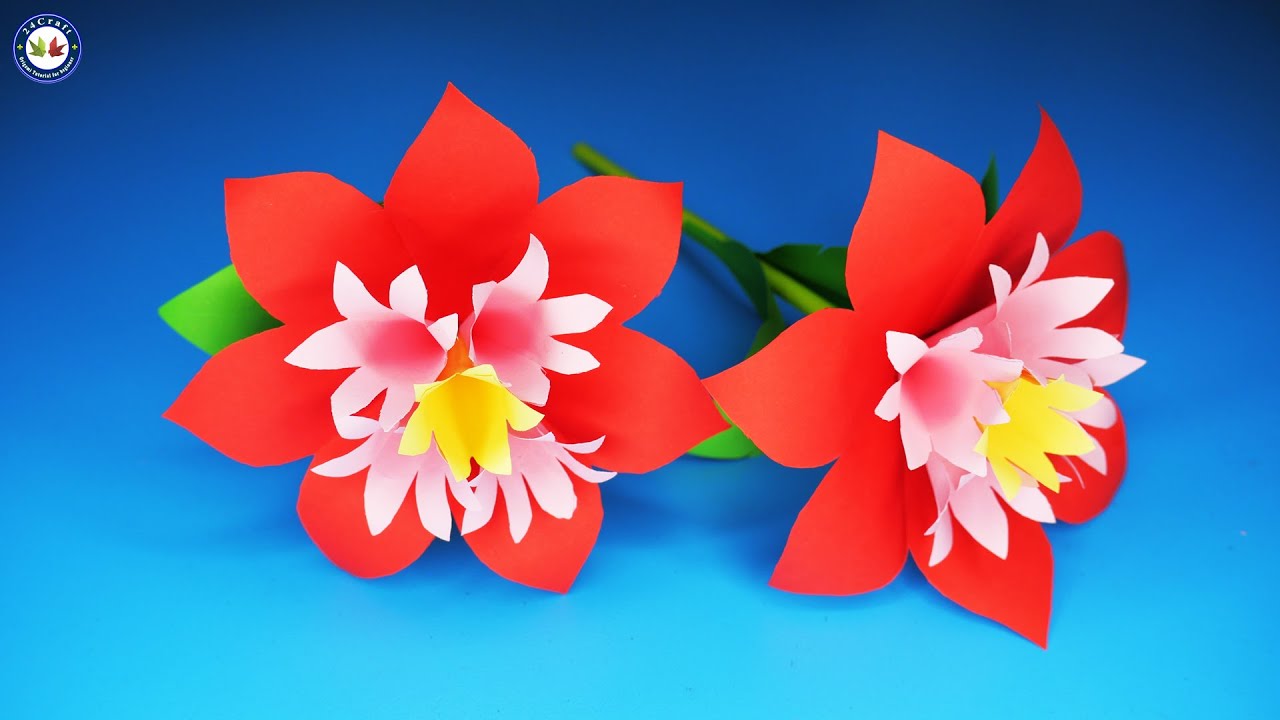 Origami Paper Flower - How To Make Beautiful Paper Flower - DIY Paper Flower