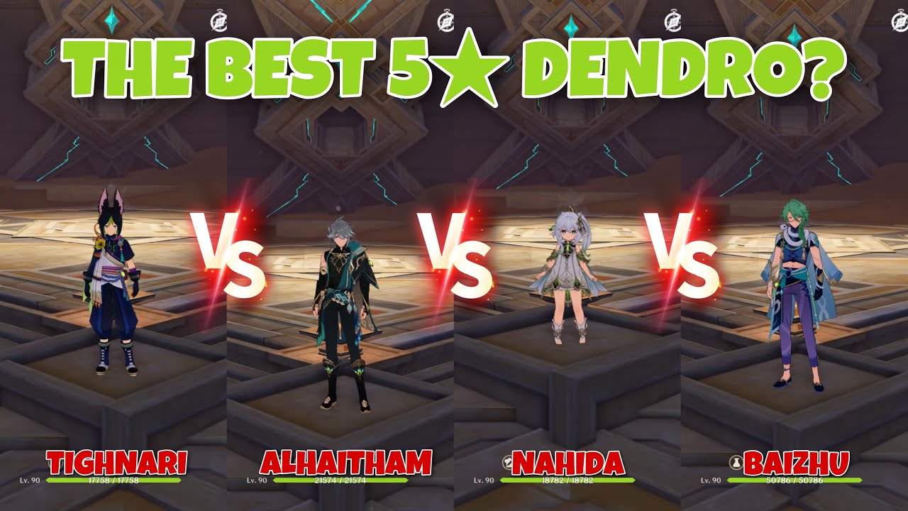 Tighnari vs Alhaitham vs Nahida vs Baizhu Gameplay Comparisons! Who&rsquo;s The Best 5★ Dendro Character??