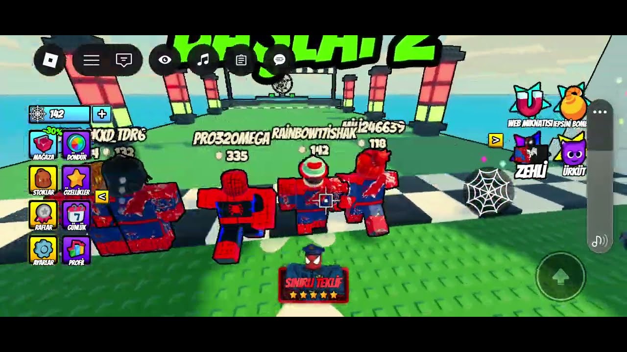 Roblox zombi oyunun devamı spiderman