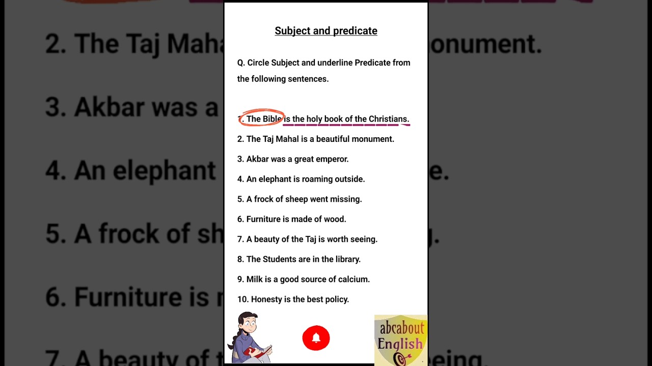 Exercise: Subject & Predicate 