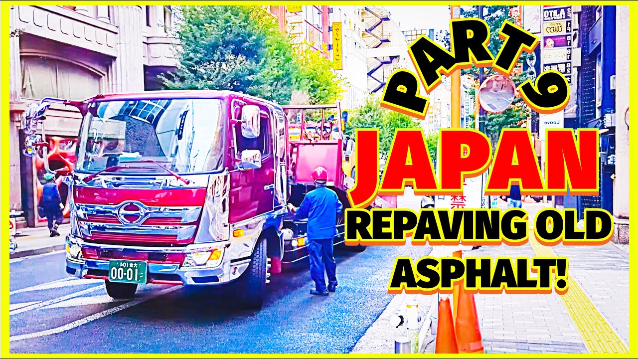 JAPAN - TOKYO - STEP BY STEP MODERN ASPHALT REPAVING PART 9. @MasterWorkers