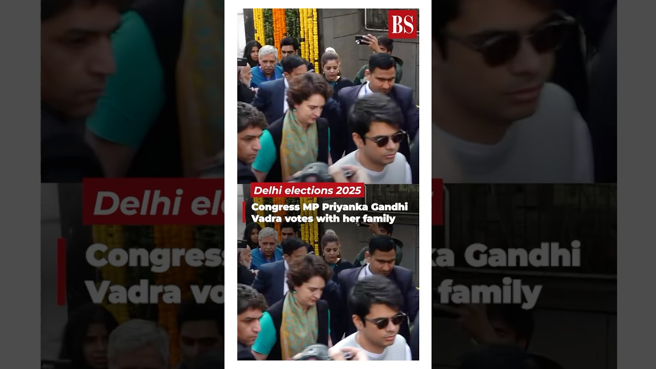 Delhi elections 2025: Congress MP Priyanka Gandhi Vadra votes with her family #delhipolls