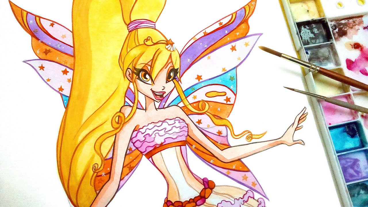 Winx Club рисунок ★ как рисовать стелла Harmonix ★