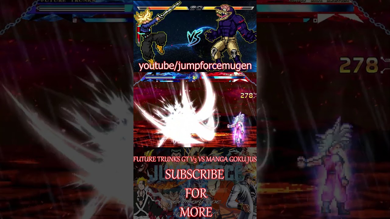 FUTURE TRUNKS GT V3 VS MANGA GOKU JUS #dbl #mugenjus #anime
