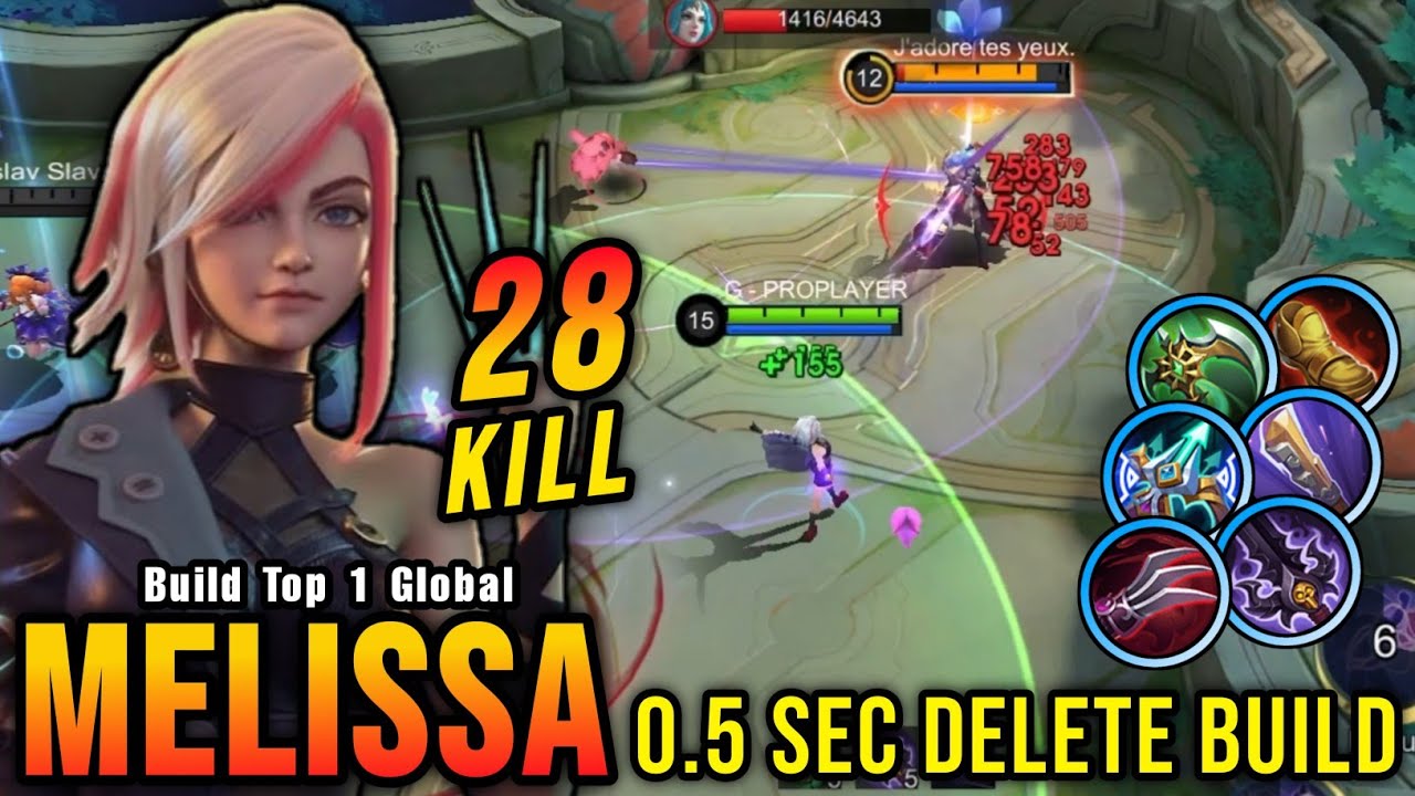 100% BROKEN!! Melissa 28 Kills with Super Fast Attack Speed!! - Build Top 1 Global Melissa ~ MLBB
