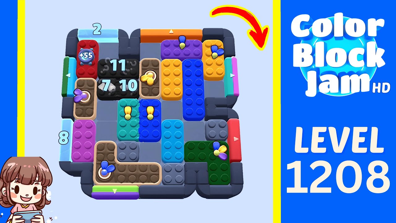 Color Block Jam Level 1208 Solution Walkthrough