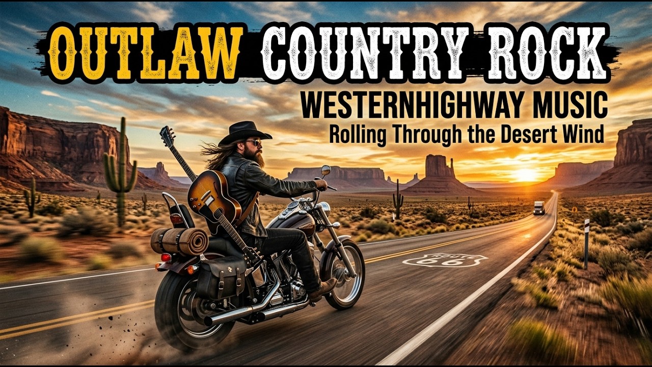 Best Music Outlaw Country Rock 🔥 Western Highway Music 🎸 Rolling Through the Desert Wind