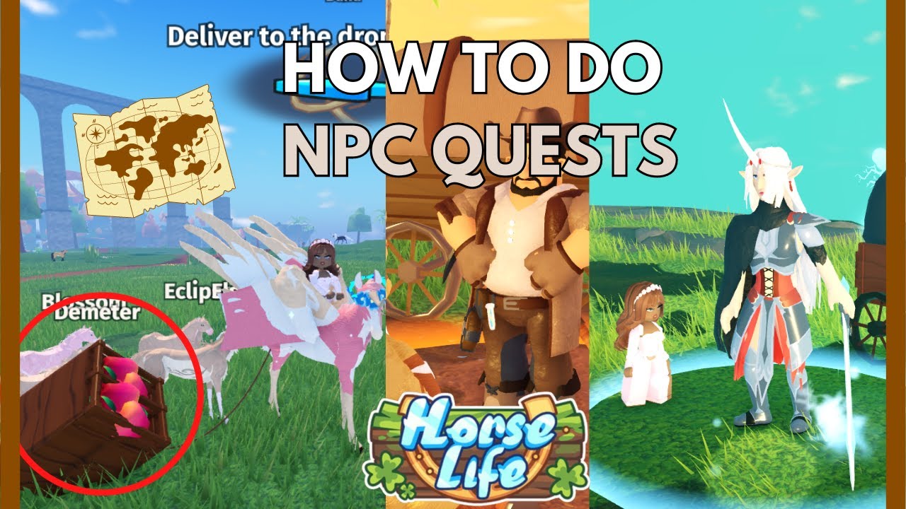 Как выполнять квесты NPC в Horse Life Roblox! Обучающее руководство