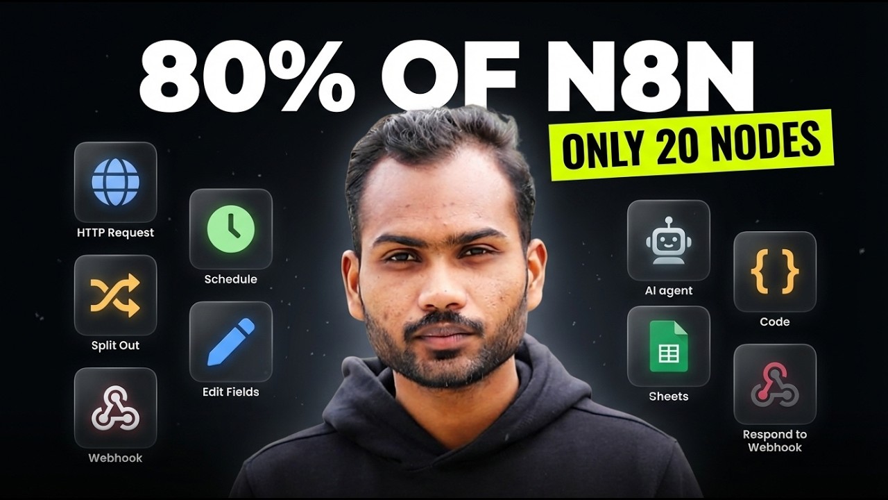 Master 80% of n8n with these 20 Nodes (Day 14 | AI Automation Masterclass) | AI Agents