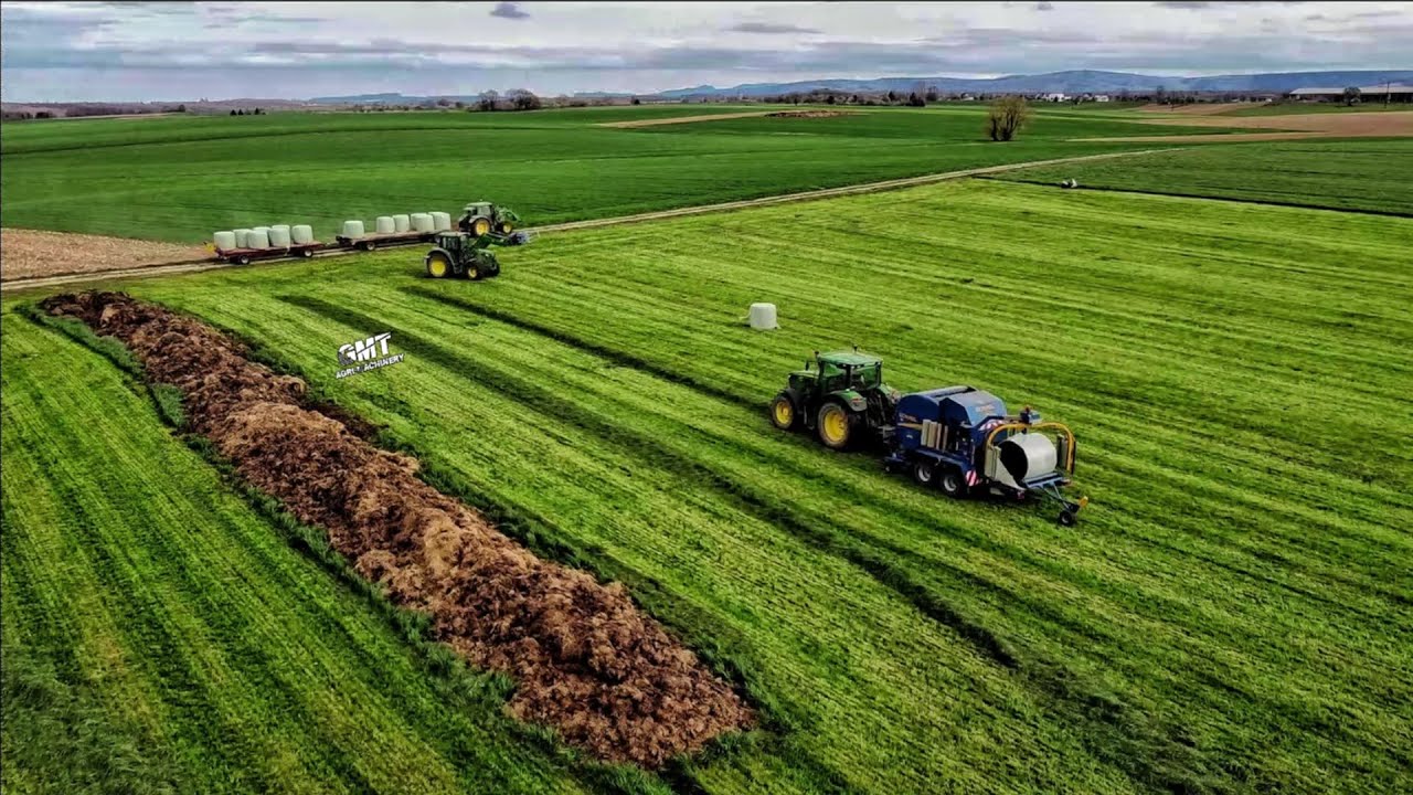 ☘TEAM John Deere à L'ENRUBANNAGE d'HERBE - SARL Scherrer - Biechlin🟢 / 2021
