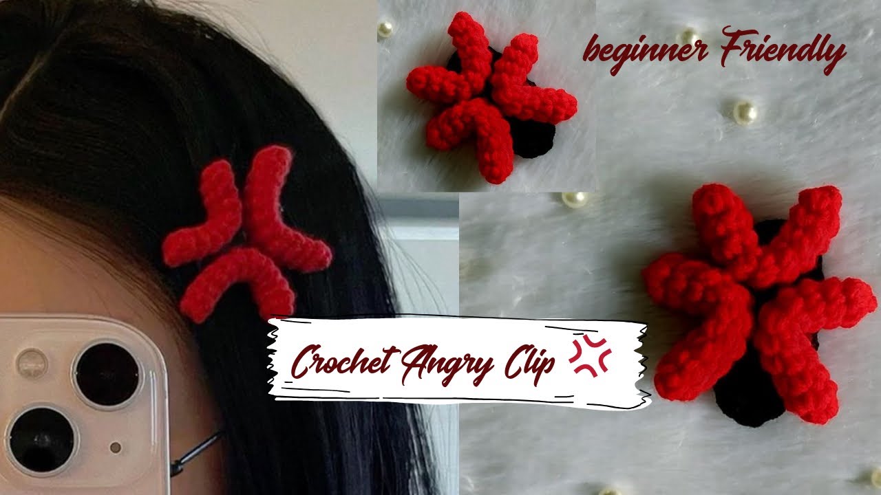 How to Crochet the Viral Angry Clip 💢 | Easy Step-by-Step Tutorial for Beginners