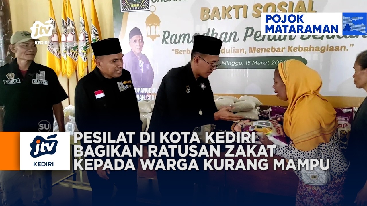 KEDIRI - Pesilat Di Kota Kediri Bagikan Ratusan Zakat Kepada Warga Kurang Mampu