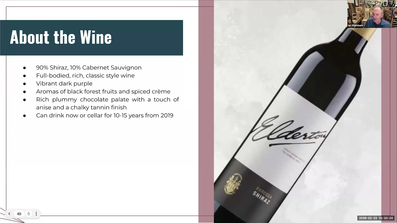 Christopher Lavin with Elderton Shiraz