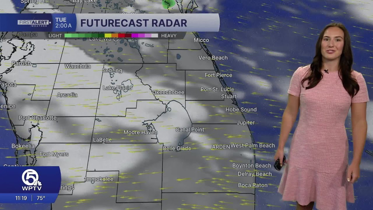 Прогноз погоды WPTV First Alert на ночь с понедельника, 30 марта 2026 года.