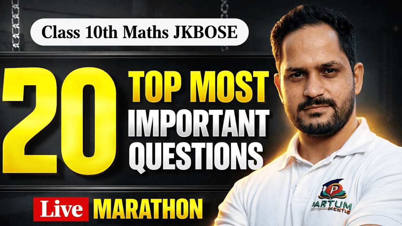Class 10th JKBOSE 🔥 Top 20 Most Expected Questions 2026 | Board Exam | Important Questions