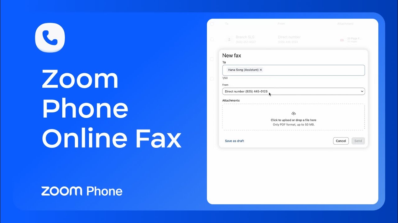 Zoom Phone Online Fax
