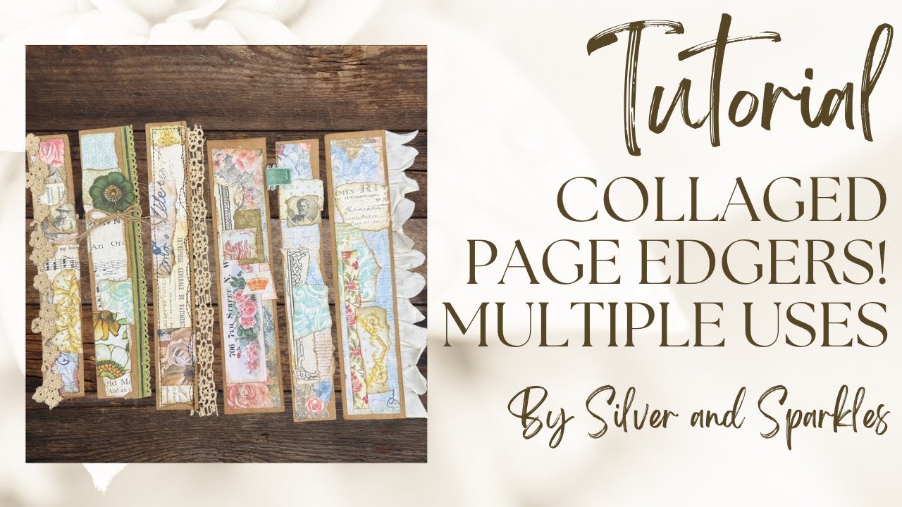 Collaged Page Edges!  Use to decorate a page, as a Belly Band or a Book Mark! #collage #scraps