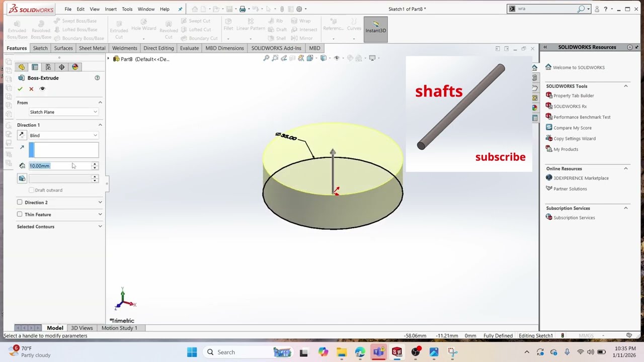 how to design a tractor in SolidWorks part 6:shafts