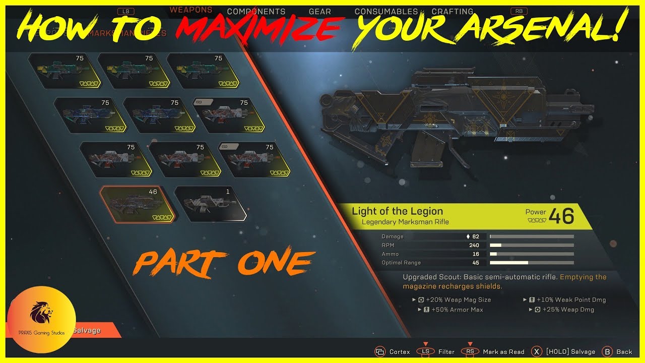 ANTHEM: How To Maximize Your Legendary Arsenal Part 1 - Assault and Marksman Rifles!