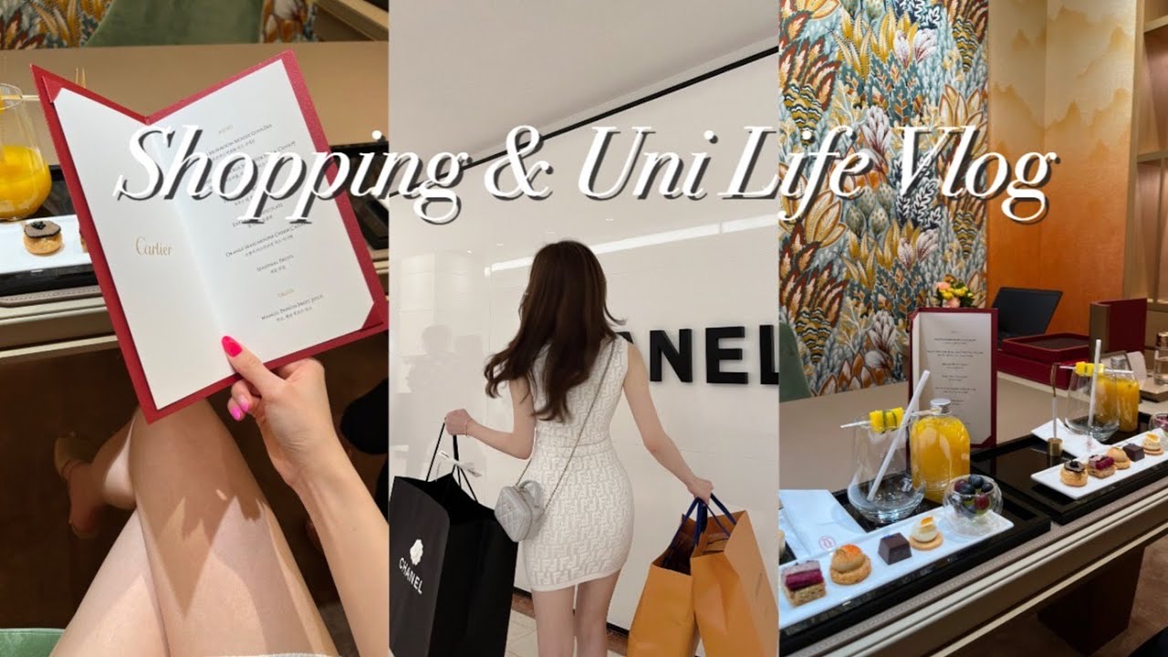 eng) 대학생 일상 | 샤넬 학교가방, 루이비통 언박싱🛍  까르띠에 행사 | 등교, 카공 | 톡톡 디너