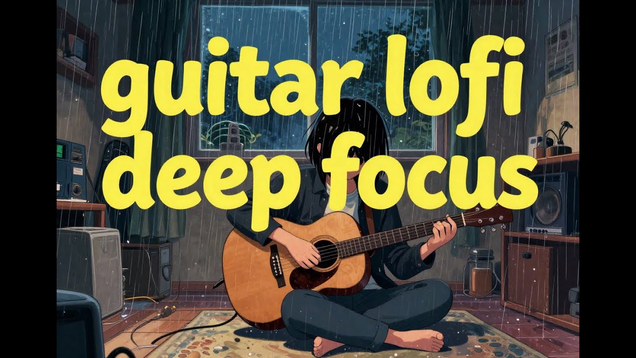 Ambient Guitar Swell with Rain – 2 Hour Loop, Relax, Study, Sleep, Meditation
