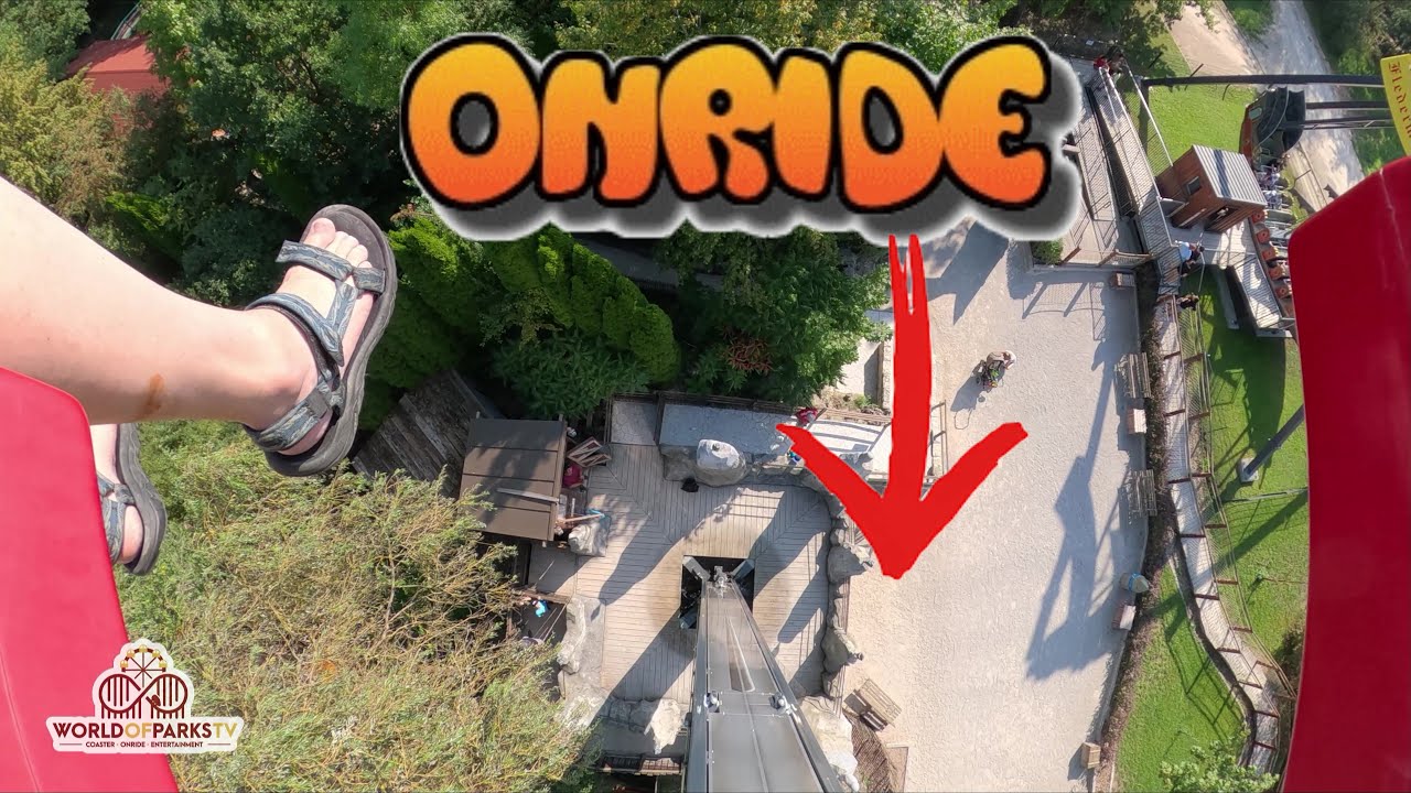 Schloss Thurn Freizeitpark FreeFall Tower Ritterschlag (Onride POV) Erlebnispark Schloss Thurn Tower