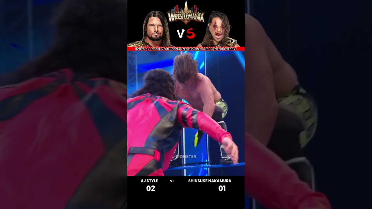 Every AJ Style vs Shinsuke Nakamura 1 on 1 Match Result Edit💥 #wwe