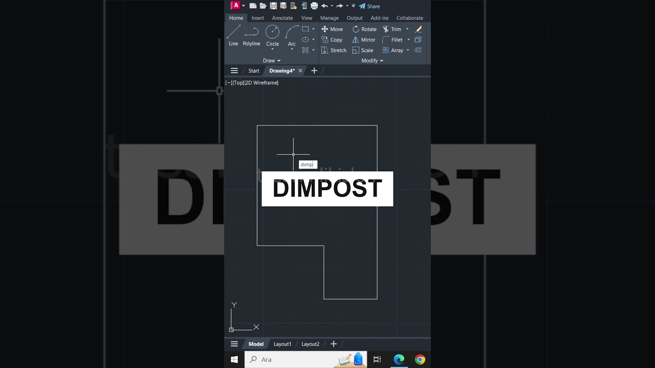 AutoCAD Tutorial - Dimpost- &Ouml;l&ccedil;&uuml;lendirmede &ouml;l&ccedil;&uuml; birimi yazma | AutoCAD Shortcuts