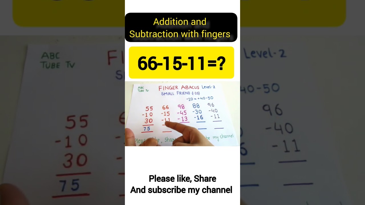 Abacus -Finger Abacus -Addition and subtraction with fingers #shorts #math #abacus #fingermath