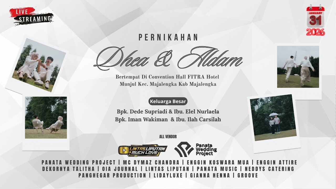 🔴LIVE Pernikahan DHEA & ALDAM . Convention Hall FITRA Hotel Majalengka 31/01/2026 @lintasPro