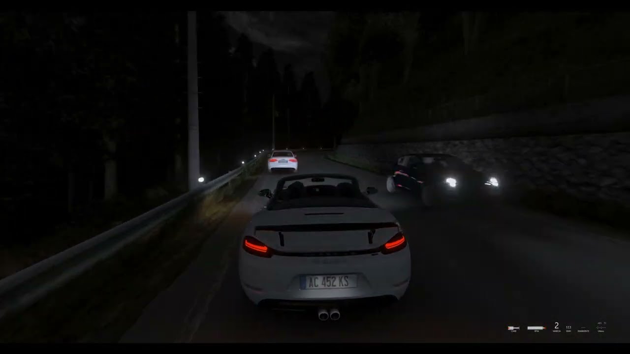 Boxster Night Run Assetto Corsa Mountain tsuchisaka night drive with traffic 4k