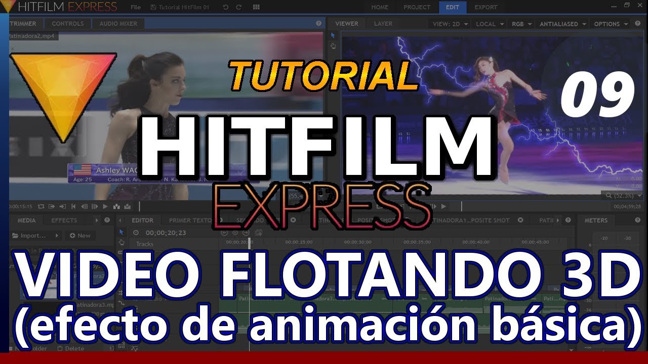 HITFILM EXPRESS _ Tutorial 09: VIDEO FLOTANDO EN 3D efecto sobre sí mismo en español