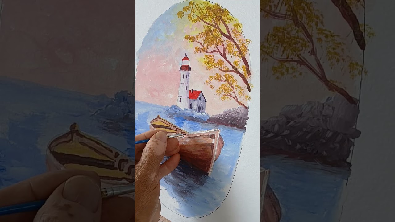 Como pintar un faro y lancha 7 de 7