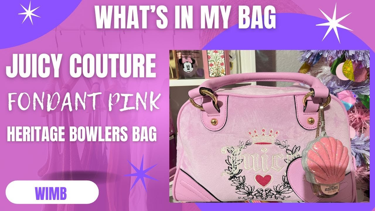 🩷💜 WHAT'S IN MY BAG| Juicy Couture Fondant Pink Heritage Bowlers Bag #whatsinmybag #pink