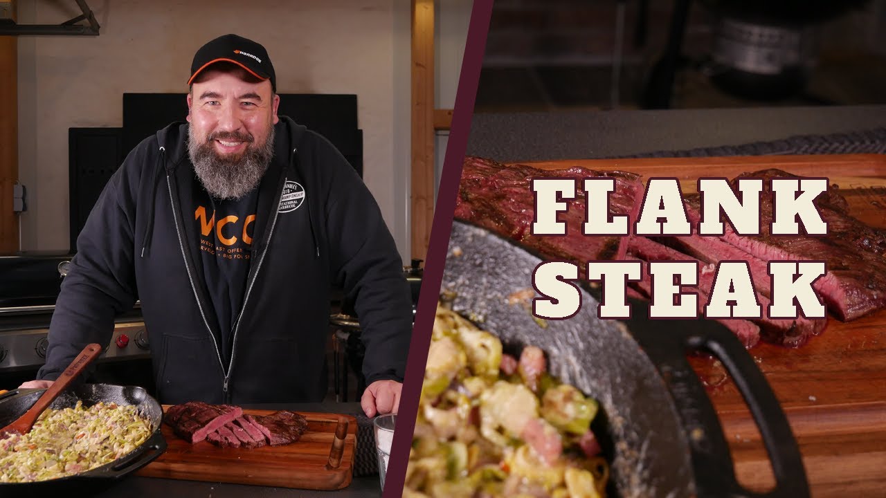 FLANKSTEAK - Super saftig mit einer Rosenkohlpfanne als Beilage