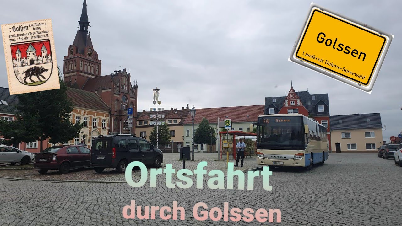 Golssen Spreewald Ortsfahrt Golßen City Tour drive in Germany
