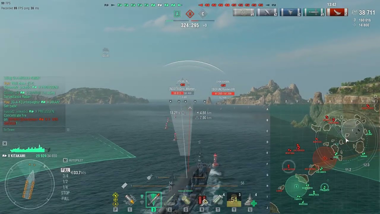 World of Warships Kitakami Close Game