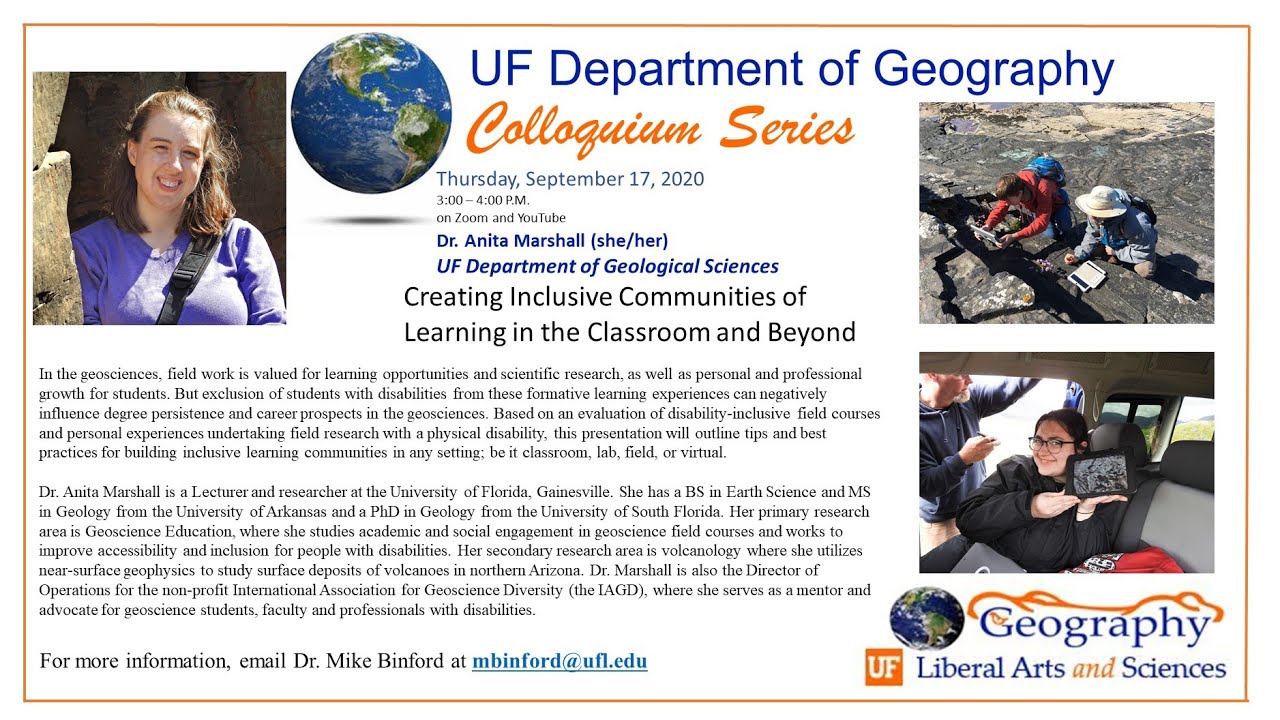 Creating Inclusive Communities of Learning in the Classroom and Beyond - UF Geography Colloquium