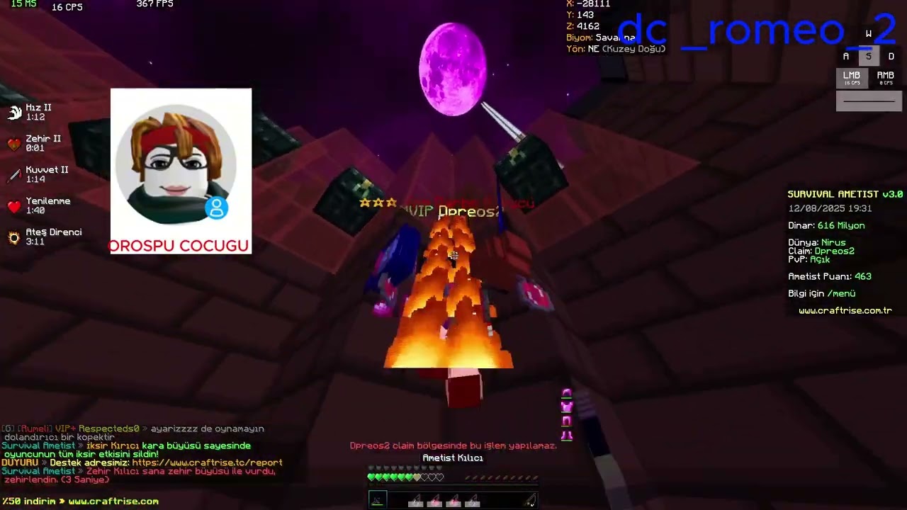 5XBUZ 55XKRAL ZEHİR TOKATLAMA CRAFTRİSE SURVİVAL AMETİST