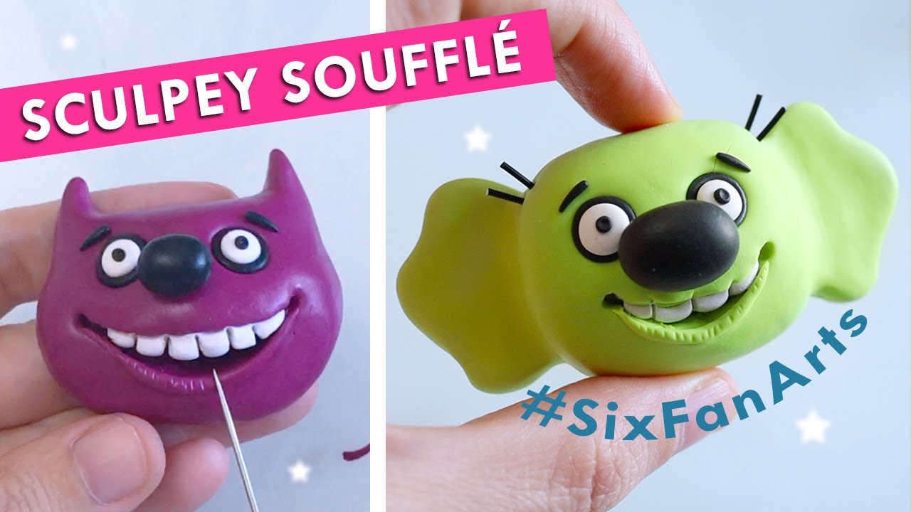 Trying out SCULPEY SOUFFLÉ Polymer Clay for SixFanArts | Studio Vlog
