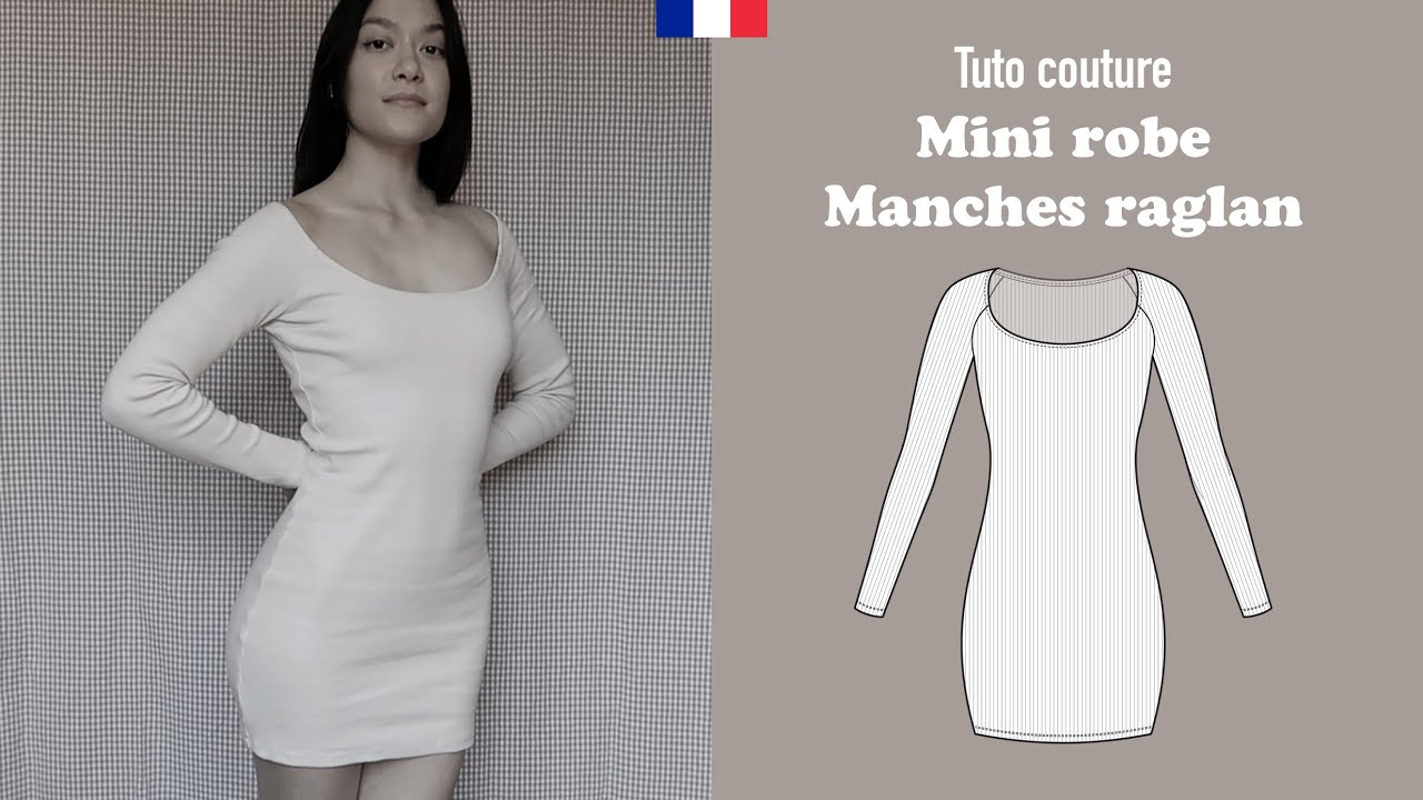 DIY Mini robe moulante manches raglan Theta | Tuto couture | Comment coudre une robe