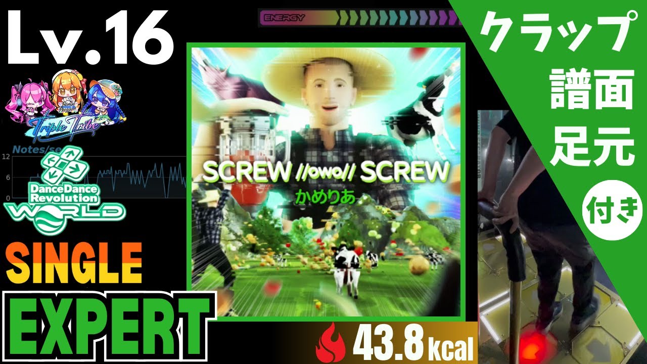 【DDR WORLD】Lv.16 SCREW __ owo __ SCREW（ESP）【譜面＋足元＋クラップ】